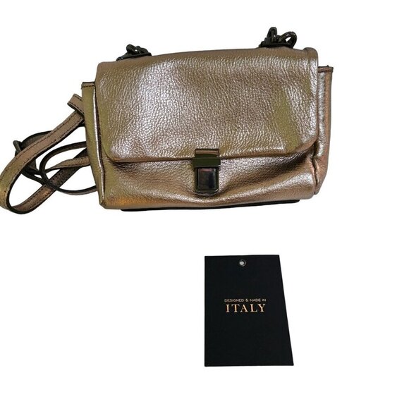 Vittoria Napoli NWOT Geri Platino Cinzano Leather Mini Convertible Mini Bag - Picture 1 of 10